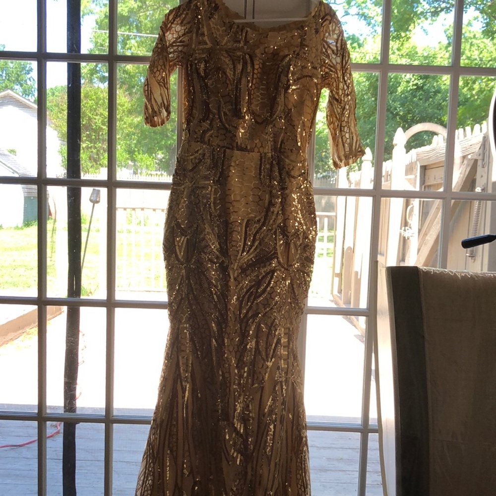 Glamorous Gold Sequin Maxi Dress